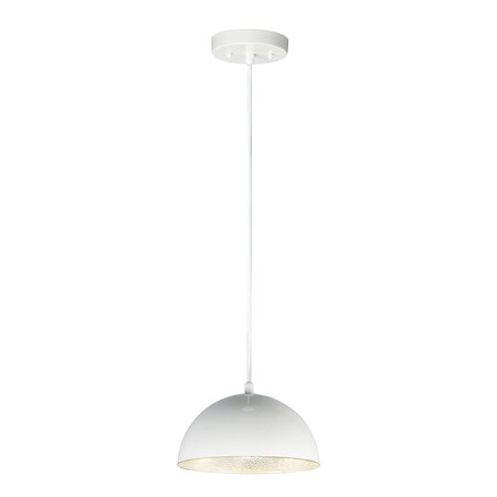 Et2 Hemisphere 1-Light 9" Wide Gloss White / Aluminum Pendant Light E24900-GWAL